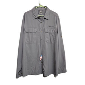 33,000 Ft Fishing Shirt Sz XL Ultra Lightweight Fabric Work Pockets Roll Tab